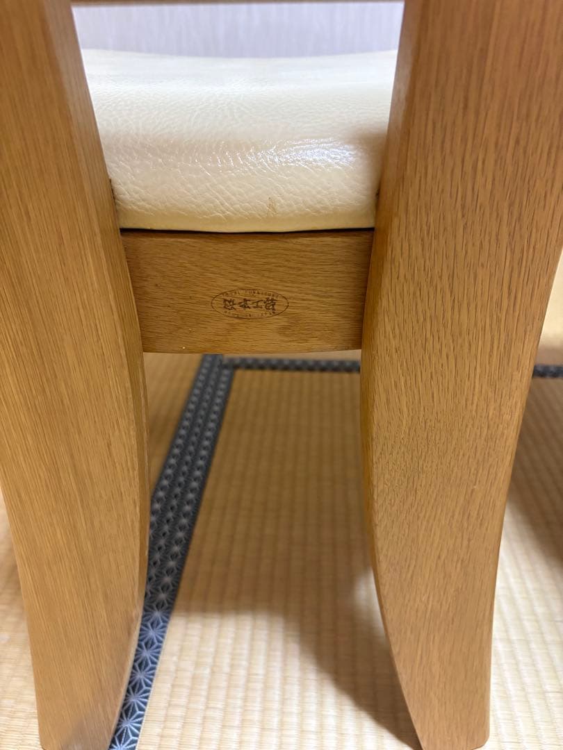 【美品】浜本工芸 / HAMAMOTO ダイニングチェア 椅子 合皮2脚セット