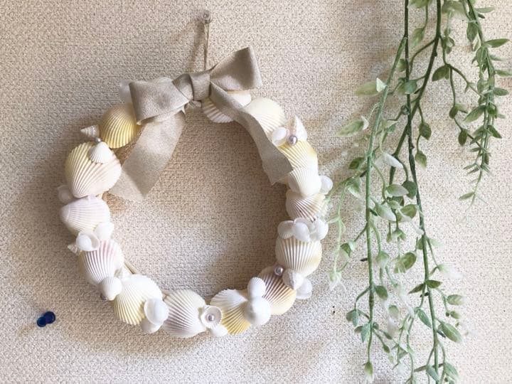 Shiny ribbon shell wreathe  ⋆。˚ リース シェル