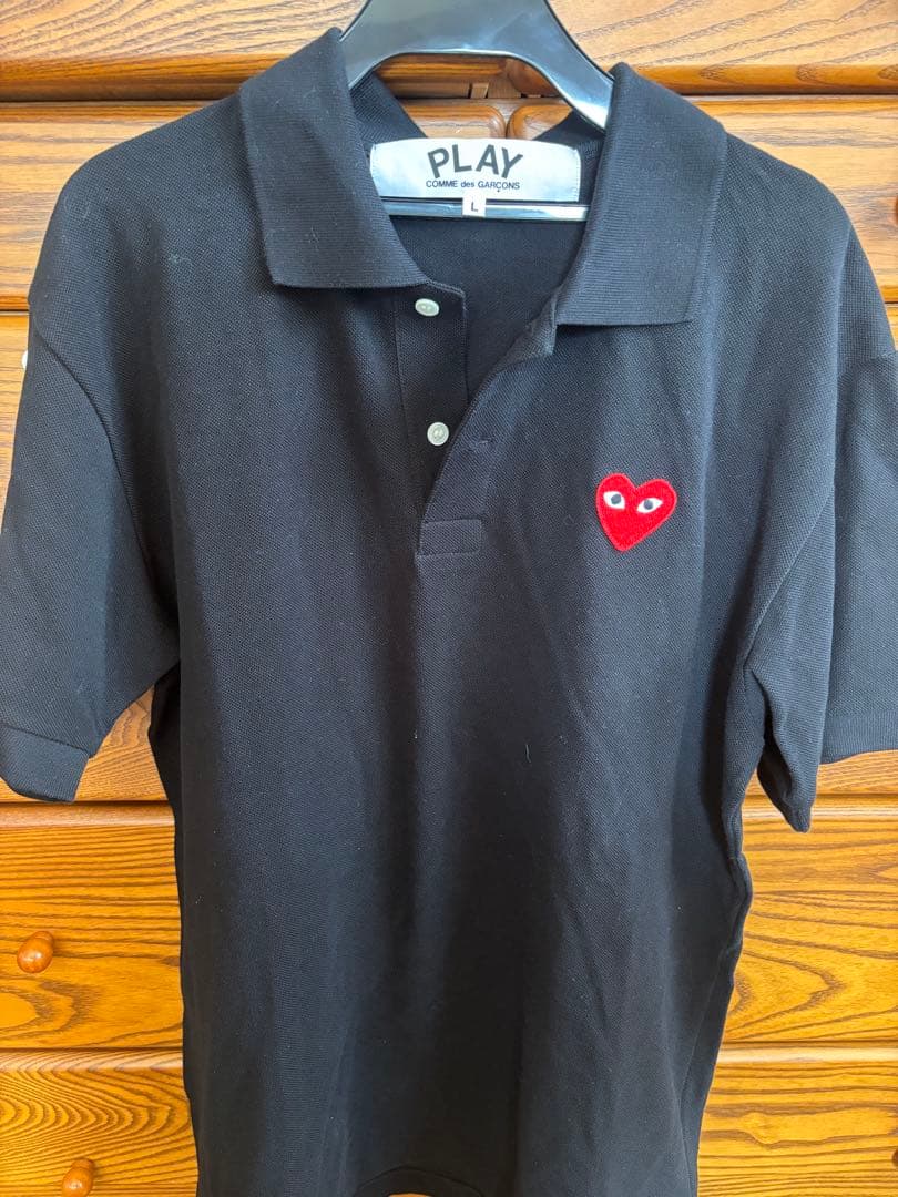 PLAY COMME des GARÇONS ブラック ポロシャツ L