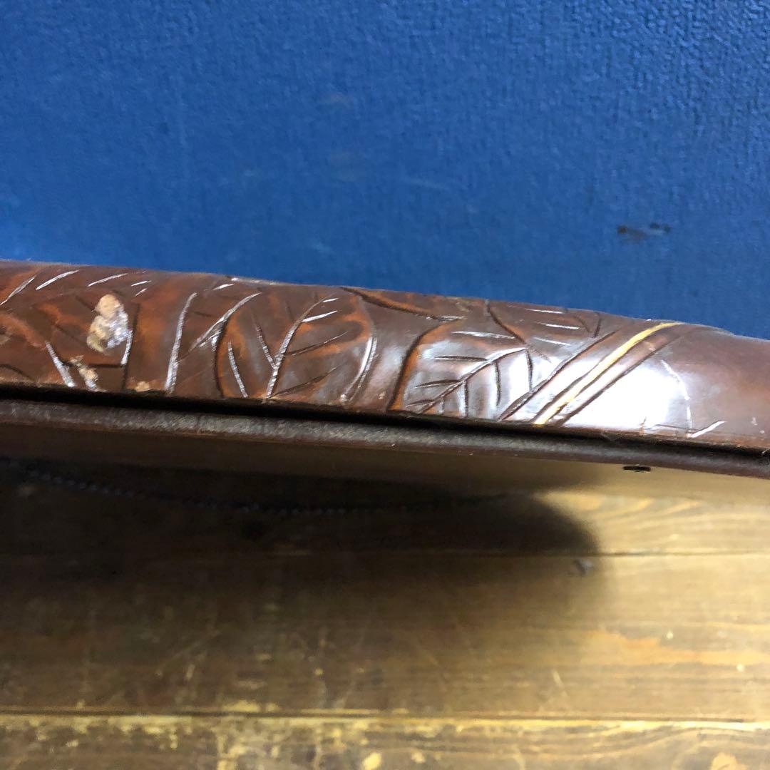 A 壁掛けミラー　壁掛けインテリア　木彫り　アンティーク調　ヴィンテージ　ロココ