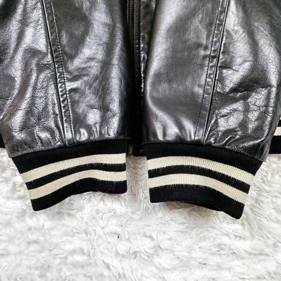 トミーヒルフィガー 牛革 オールレザー 中綿 キルティング スタジャン M