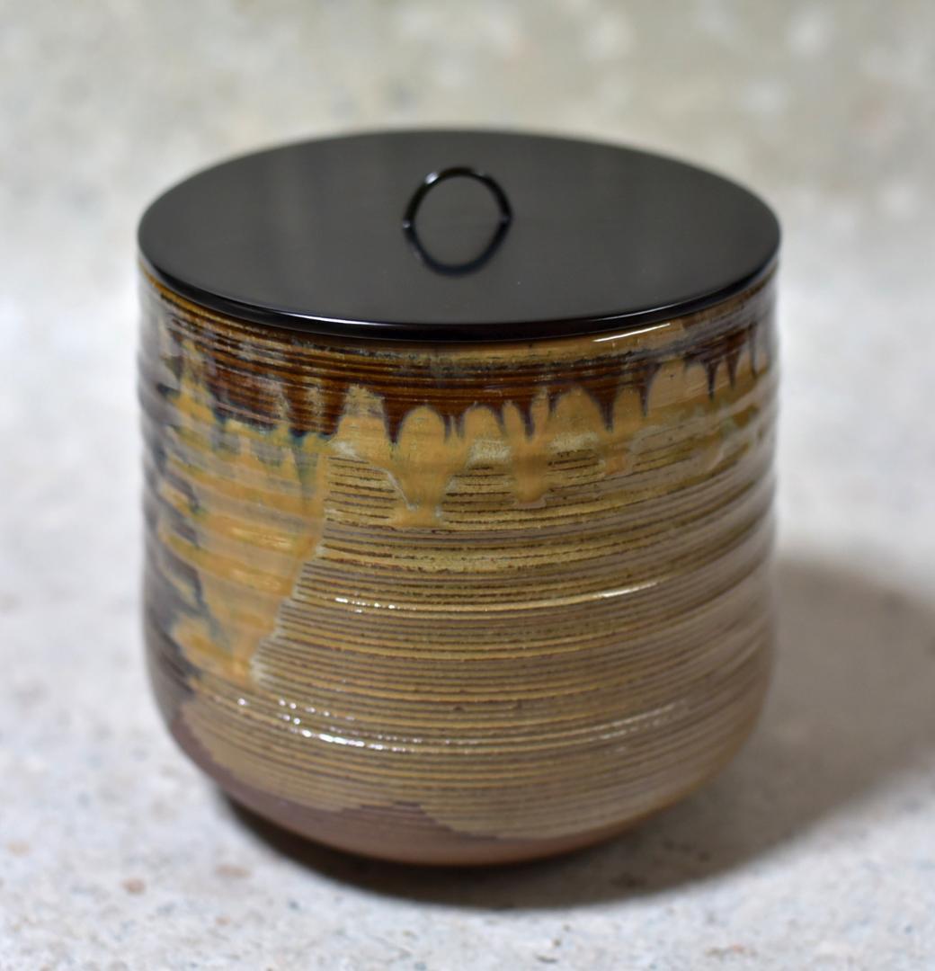 平安嘉祥造　高取写水指【極上品】　お茶道具／共箱