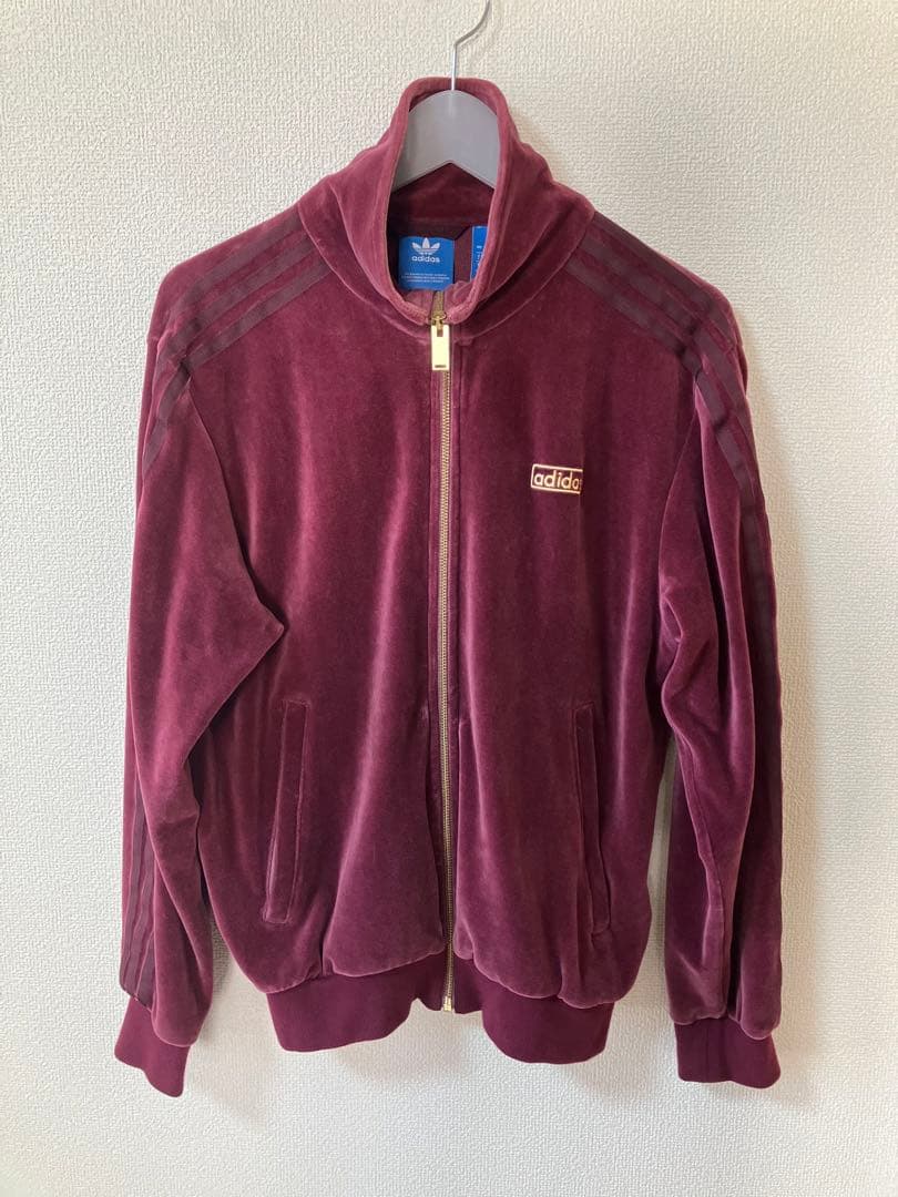 adidas Originals ベロア トラックジャケット ボルドー ジャージ