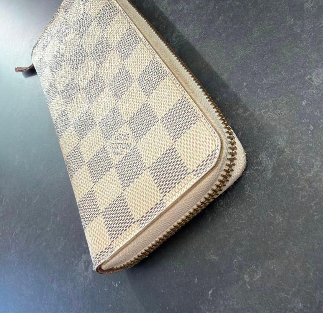 ルイヴィトン ダミエ アズール ポルトフォイユクレマンス ピンク 長財布