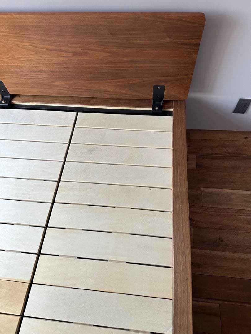 送料込 直渡可 MUJI セミダブルベッド + 西川AiR ハード セット