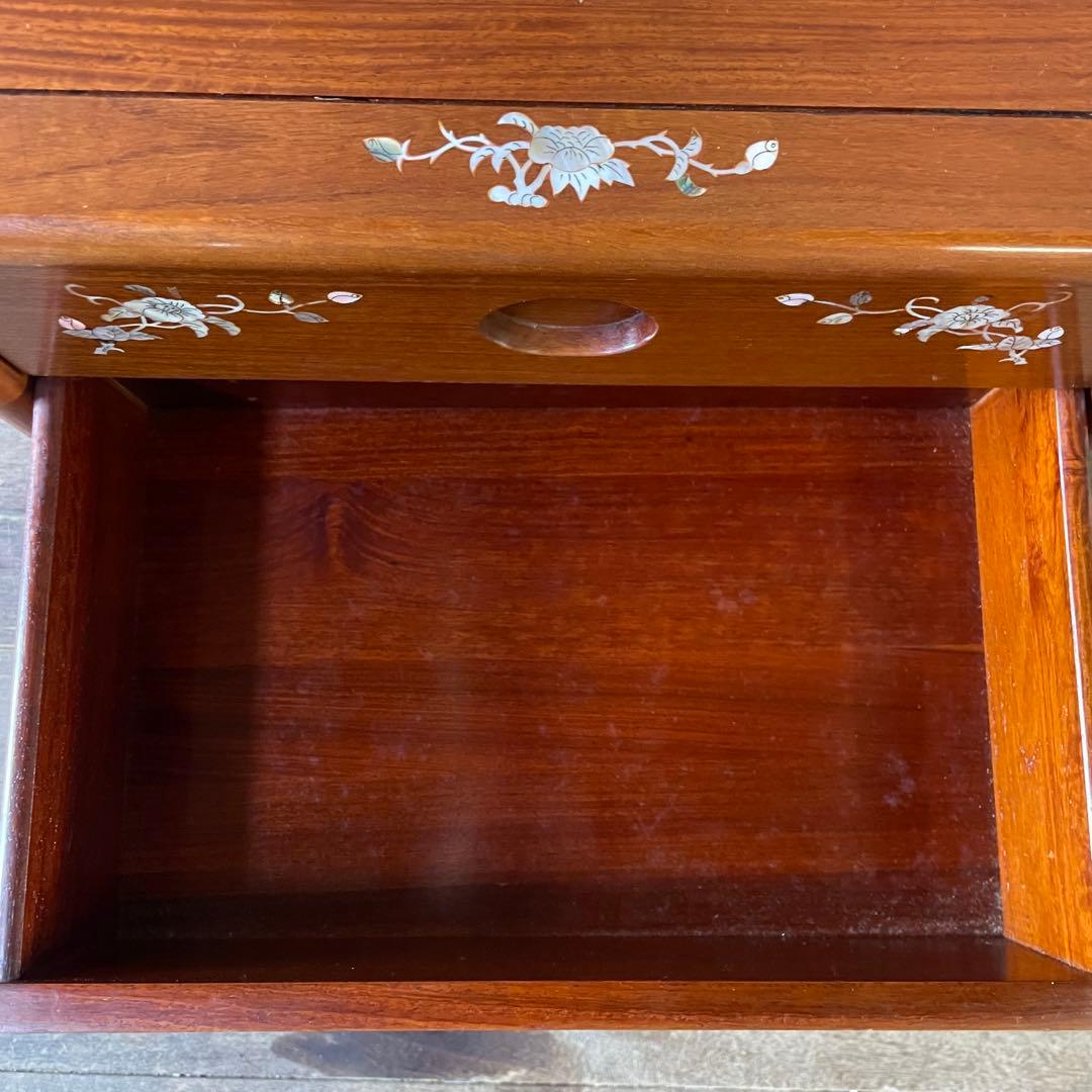 螺鈿細工 らでんざいく 小箪笥 5段チェスト 花梨 アンティーク 骨董品