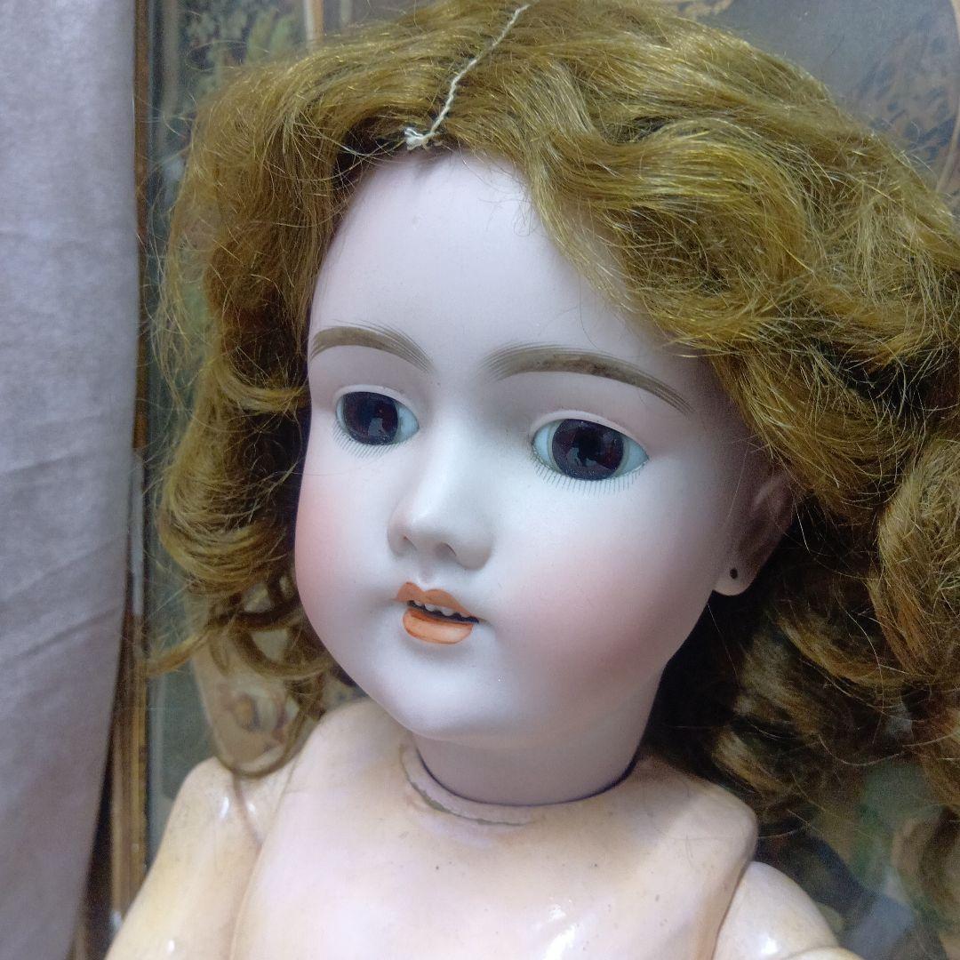 ♥色白で可愛いお顔のアンティーク　ビスクドール　ハンドベルグ　DEP （難有り）