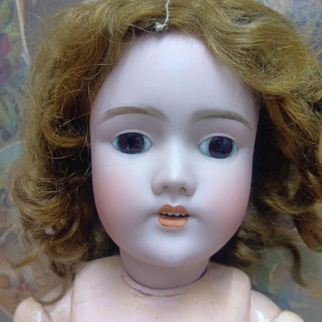 ♥色白で可愛いお顔のアンティーク　ビスクドール　ハンドベルグ　DEP （難有り）