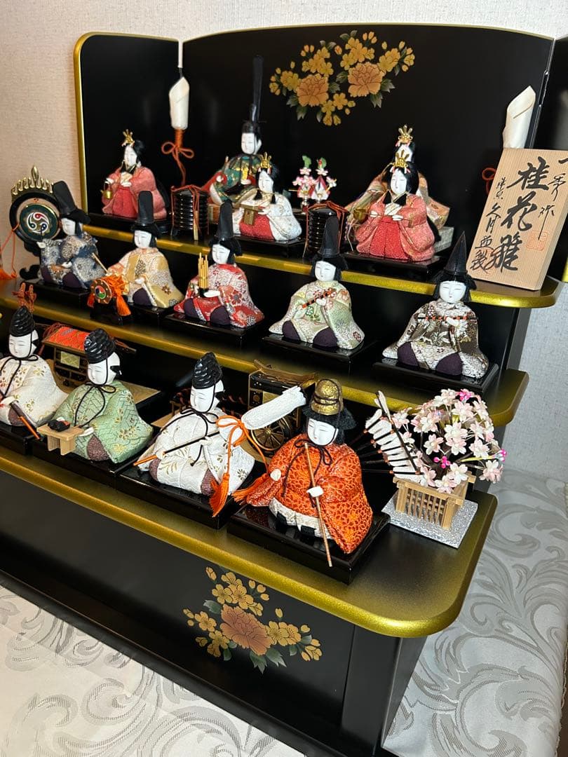 ①久月木目込コンパクト雛人形セット【美品】