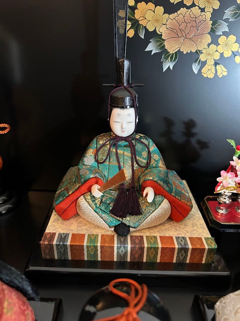 ①久月木目込コンパクト雛人形セット【美品】
