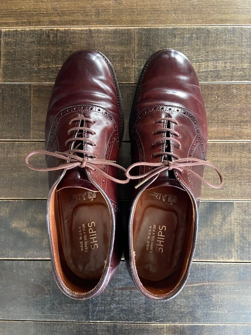 【SHIPS別注】Alden 994 コードバン サドル 6.5D バーガンディ