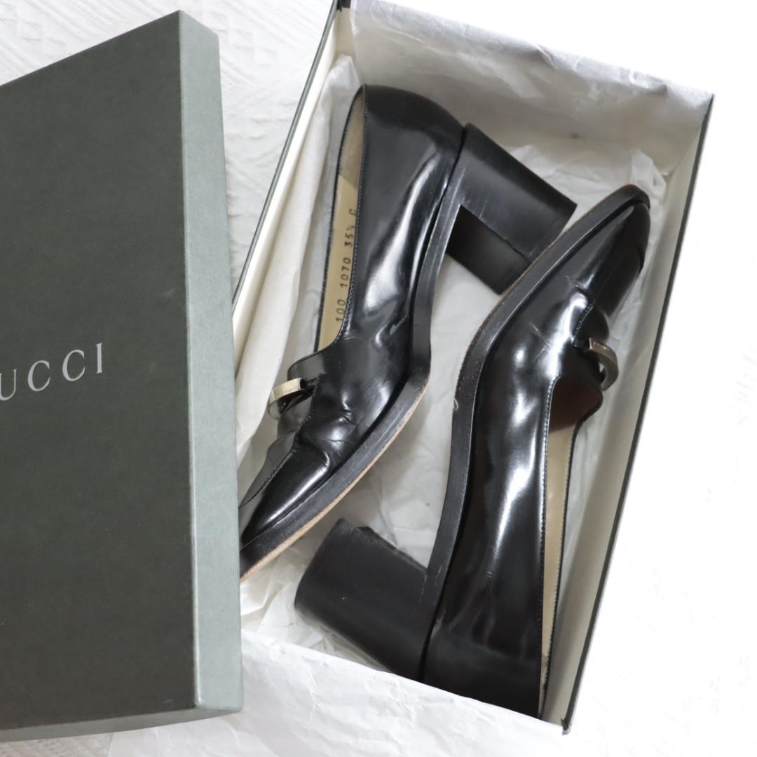 美品！GUCCI　レザーシューズ　パンプス　ローファー　ヒール　箱付き　23.5