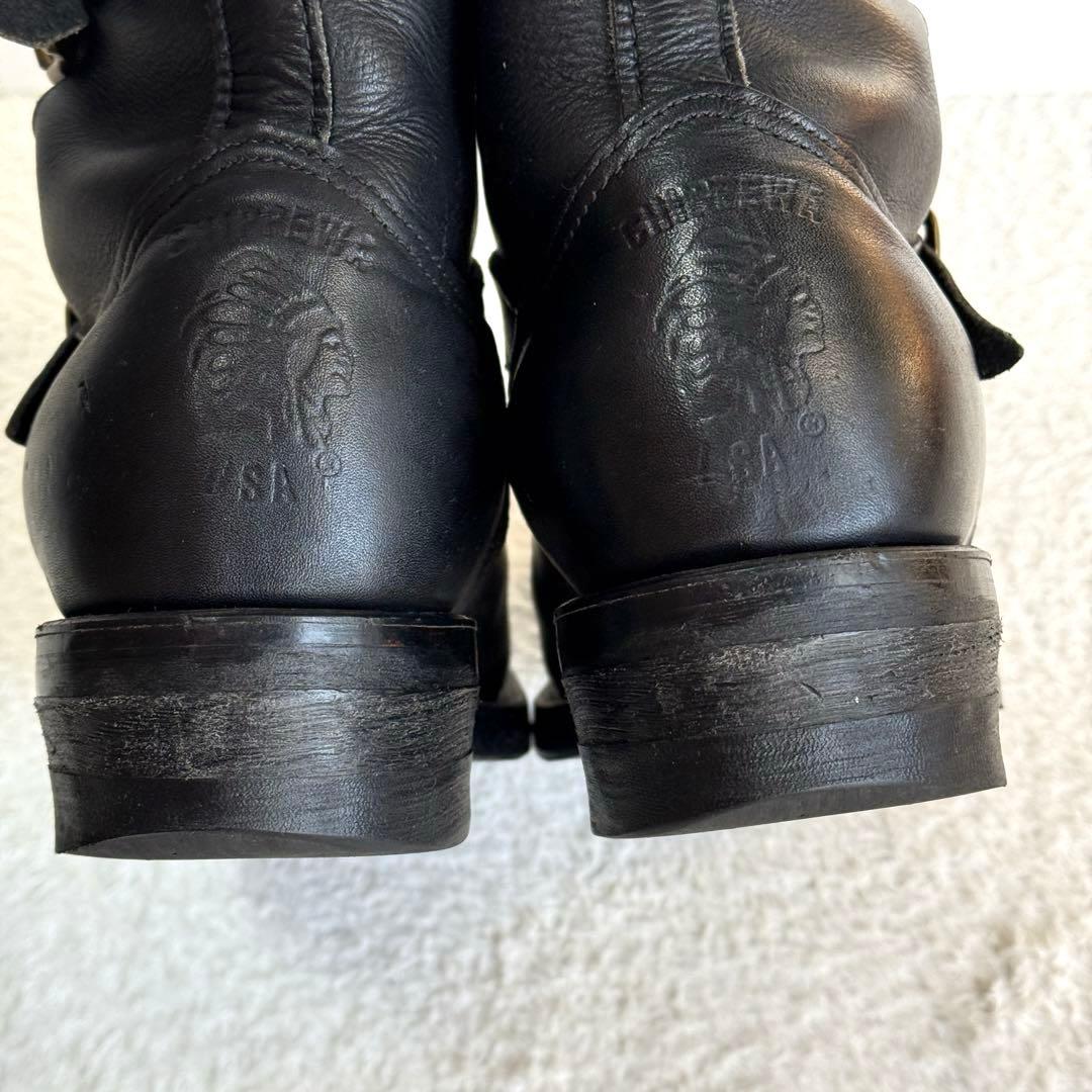 【Chippewa 白タグ】ショートエンジニアブーツ 黒 10E 28cm