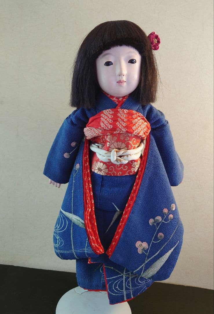 希少 修復済 永徳齋銘 大正期の光龍斎 滝澤義豊 42㎝ 市松人形 アンティーク