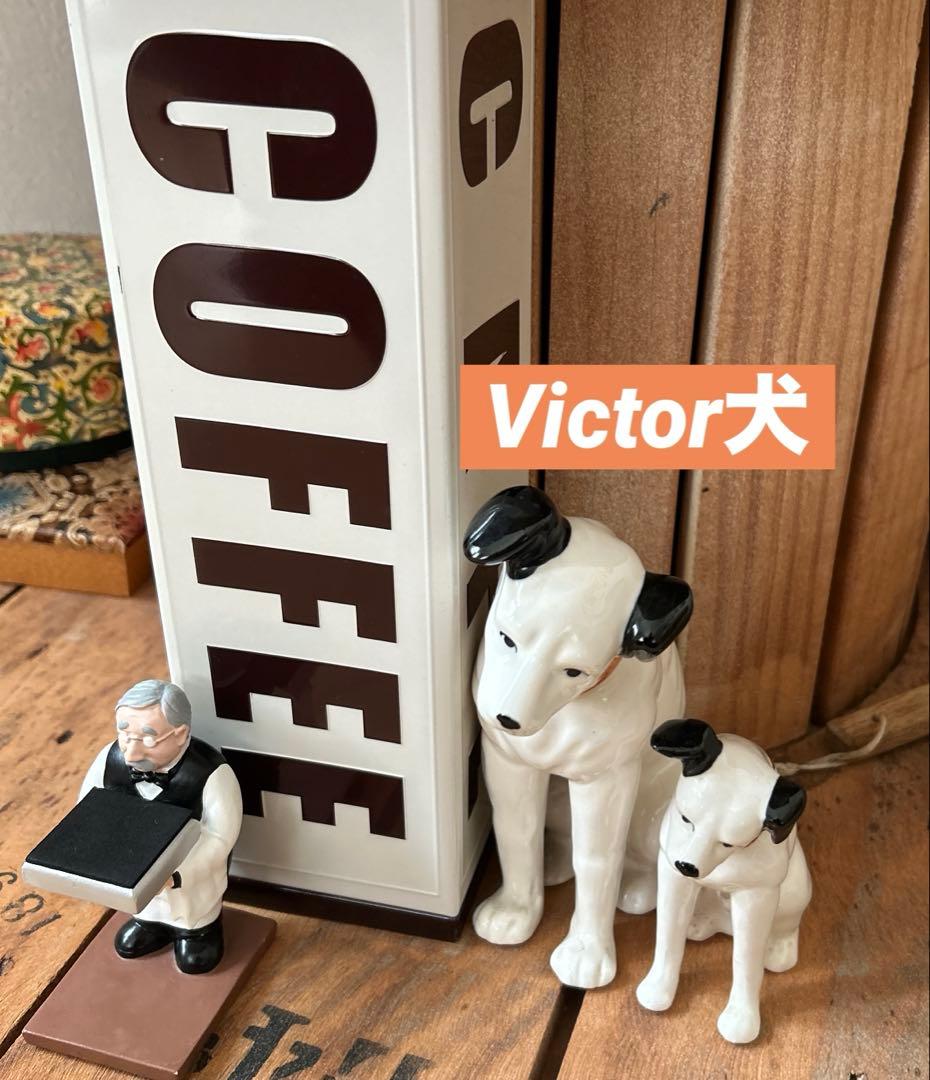 ビクター犬ニッパーくん　陶器　vintage 昭和ビンテージ2匹　マグカップ付き