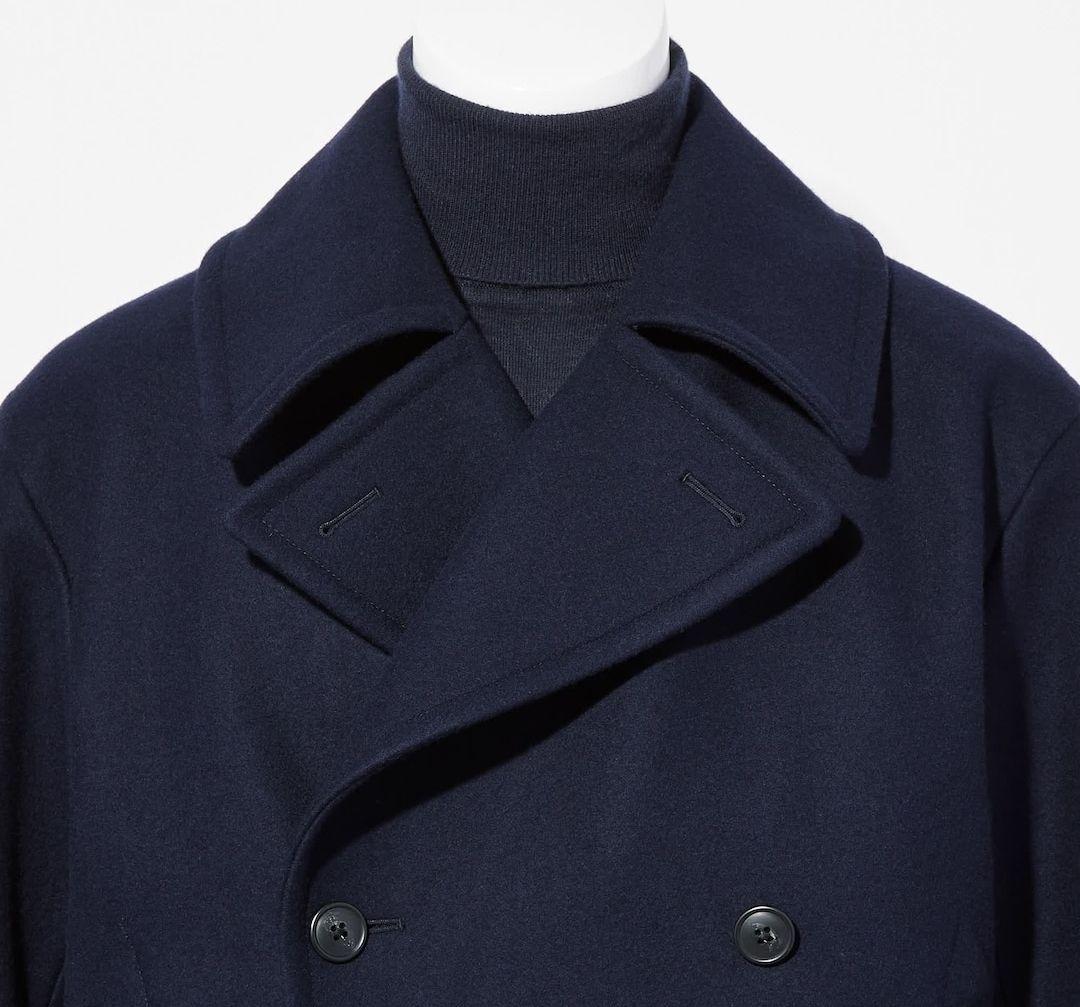 未使用近】UNIQLO ユニクロ　＋J ウールブレンド オーバーサイズピーコート