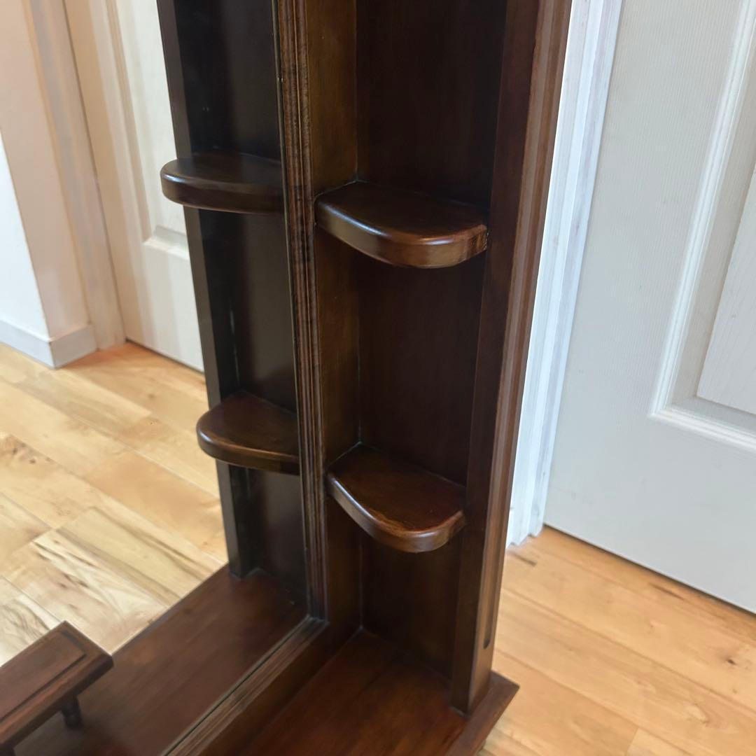 ☆シャドーボックス☆ ビンテージ 無垢材　木製　ミラー　鏡　ウォールミラー