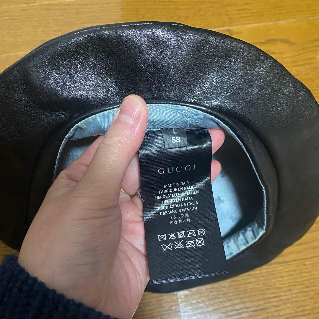 GUCCI グッチ レザー ベレー