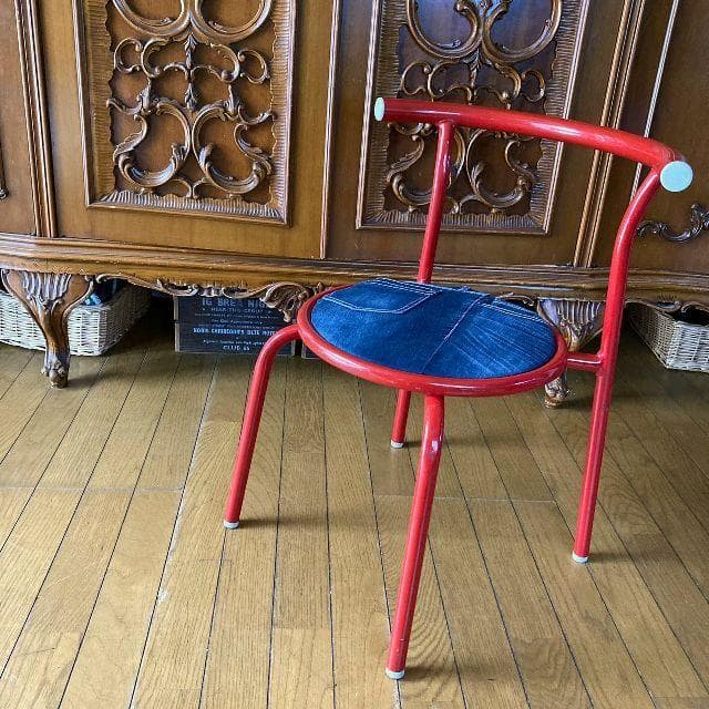 ヴィンテージ*CHITOSE チトセ*パイプ チェア1脚*デニムシート カスタム