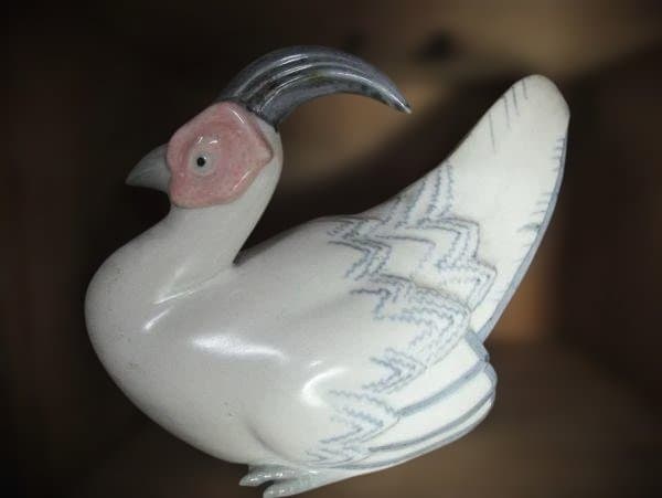 高木鳳子 雉 置物 キジ 京焼 美品 共箱