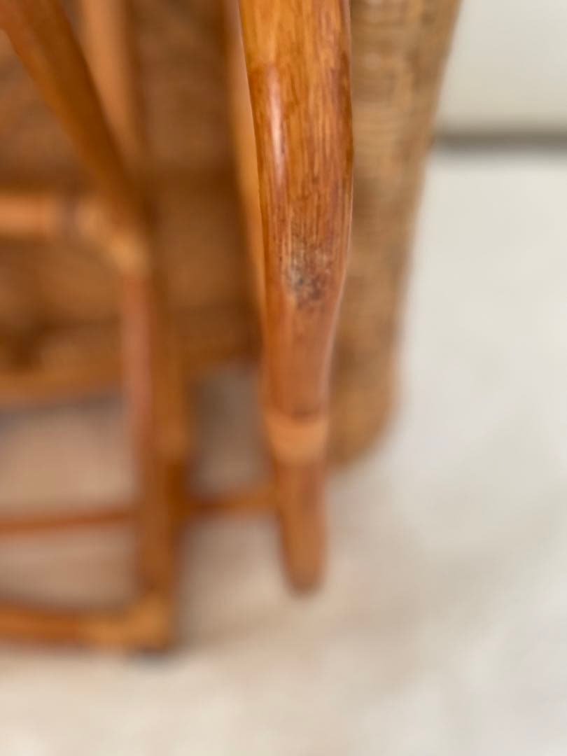 ꧁籐家具꧂ ラタン リクライニングチェア 籐　オットマン　折りたたみ