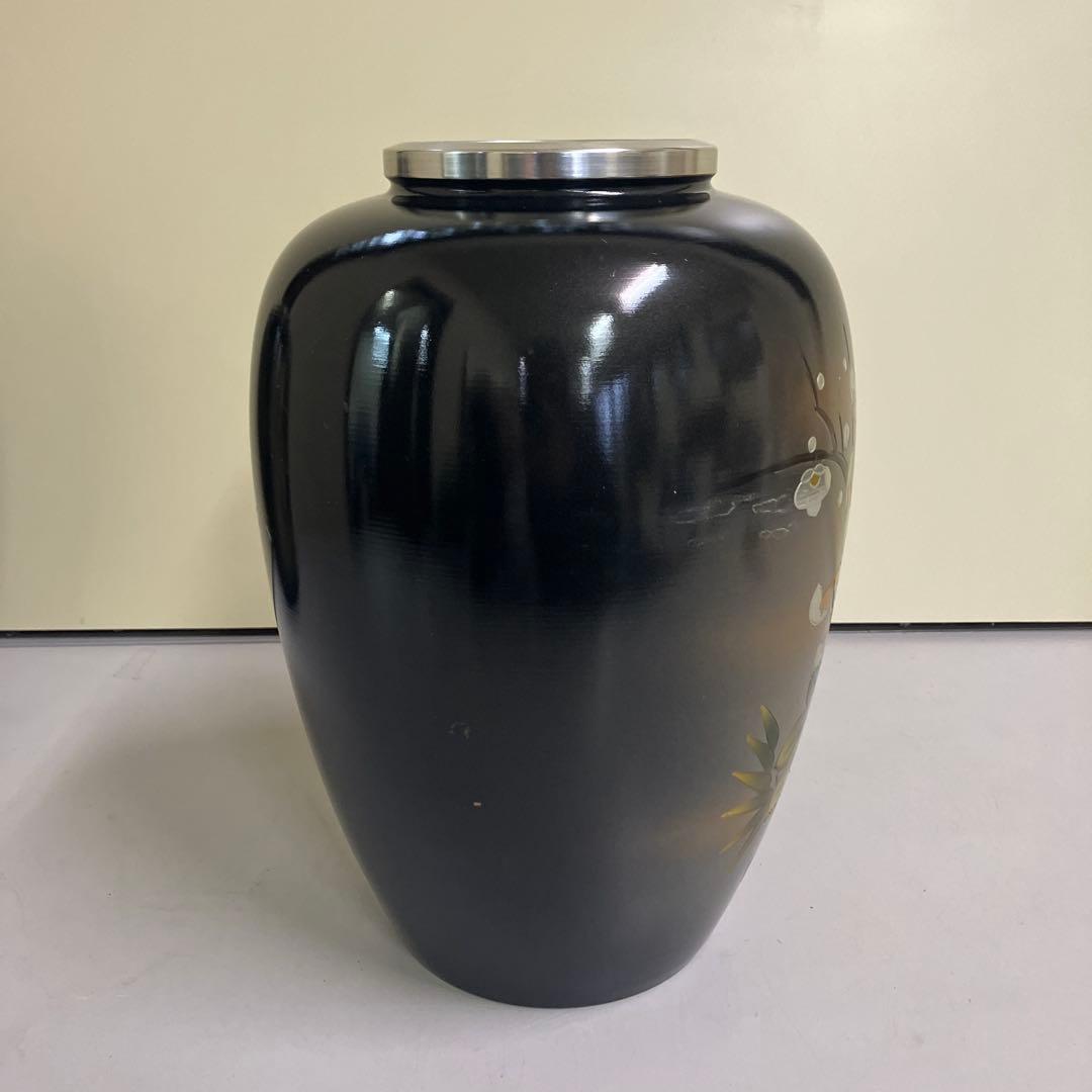 D壁 アルミ製 昭和レトロ 広口 骨董品 花瓶 花器 2つセット 外箱付き