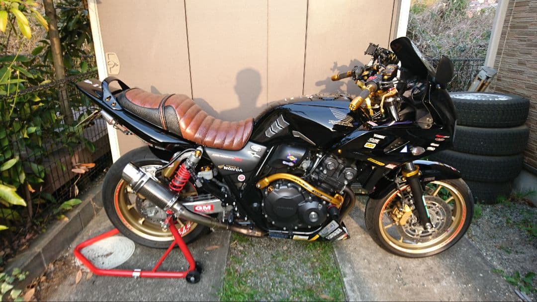 CB400SB　DEKAVICスリップオン マフラー カーボンファイバー調