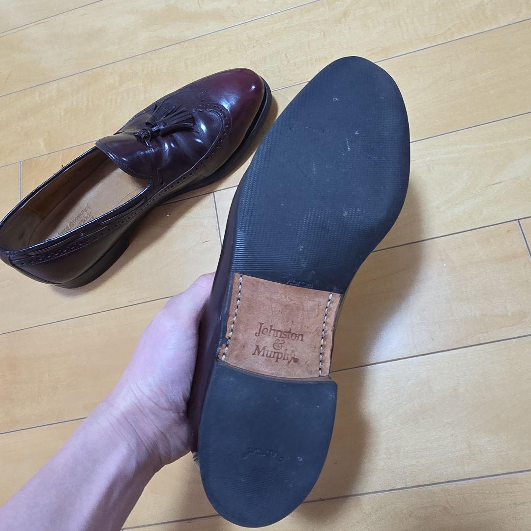 ジョンストン&マーフィー　ローファー　バーガンディ