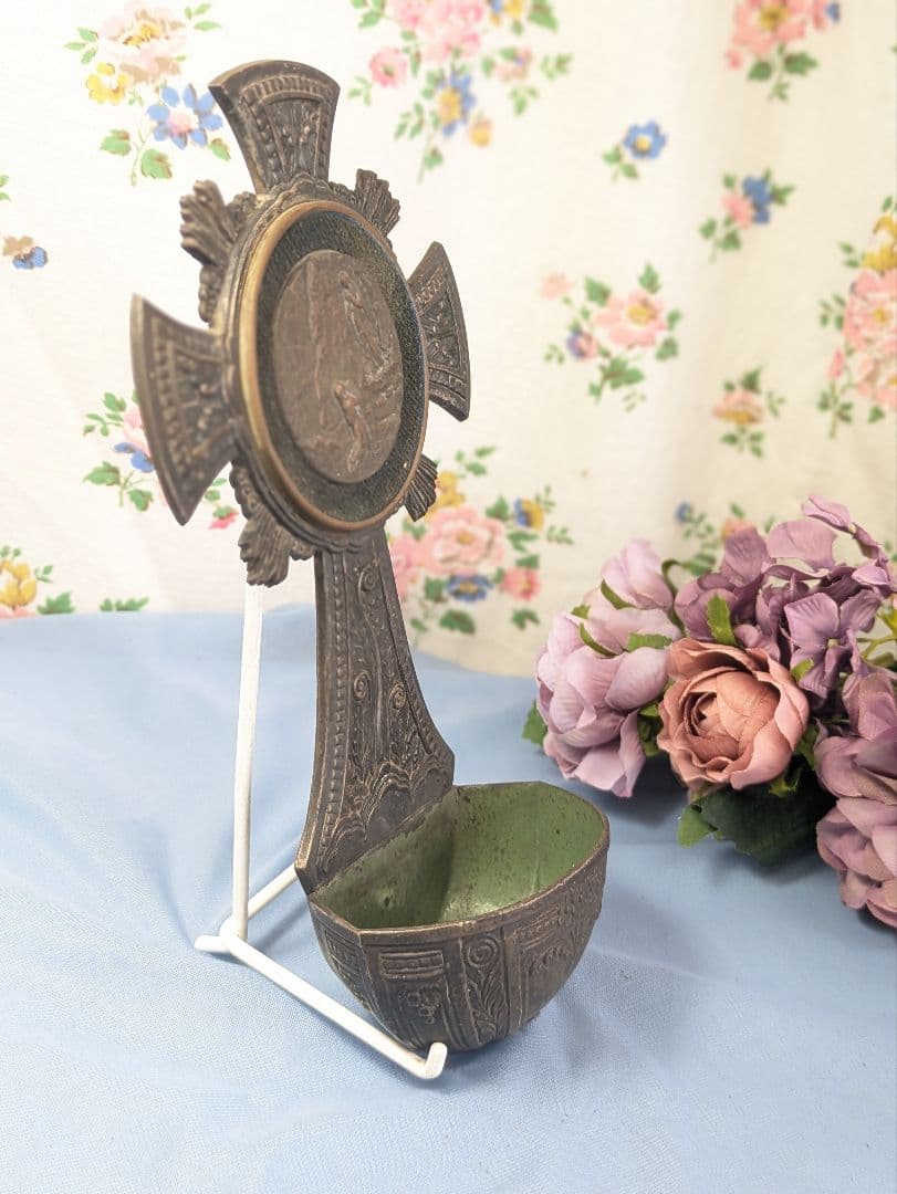 フランス アンティーク ルルドの泉 聖水盤 壁掛け