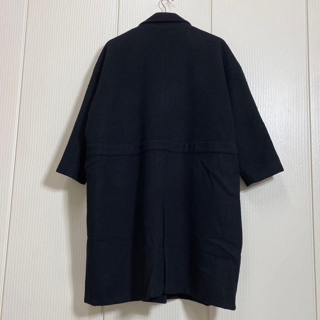 オローネ 6つボタンのバルーンコート ウール メルトン