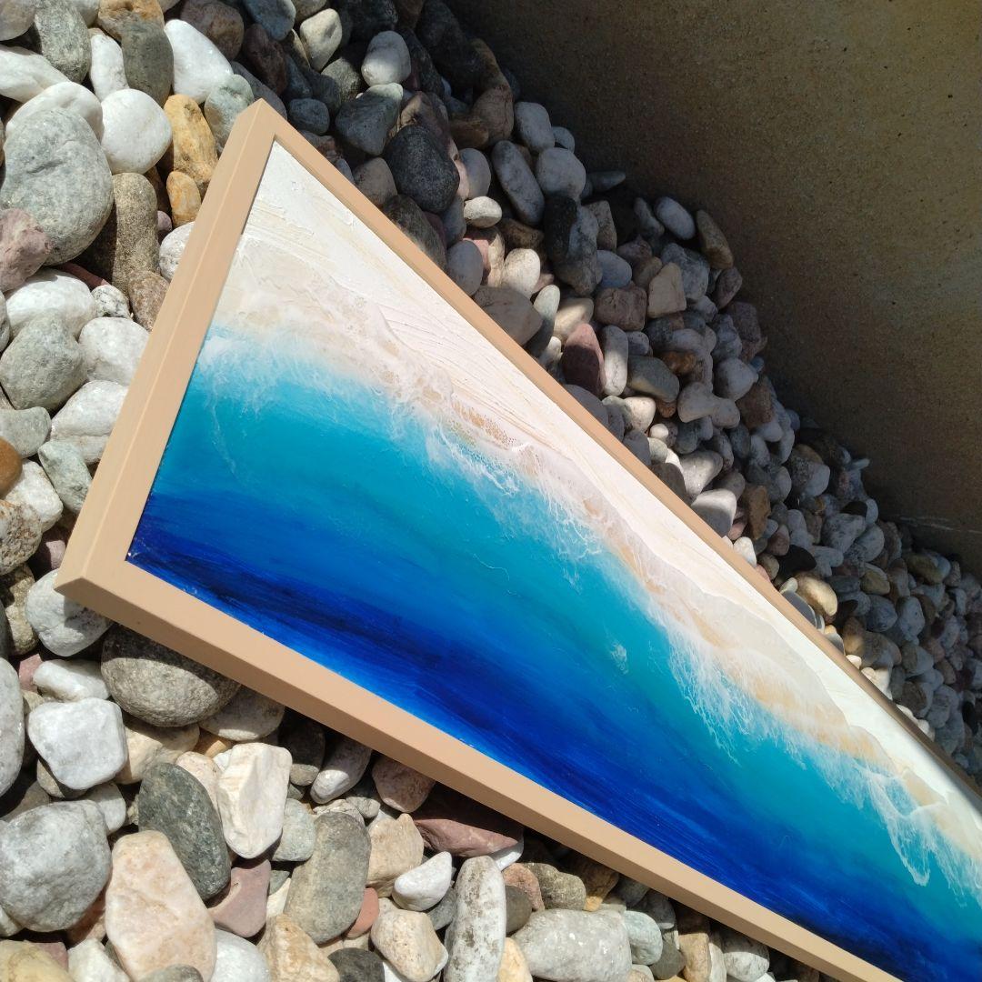 タ*オ様 ロングタイプ　オーシャンアート　インテリアパネル　波レジンアート