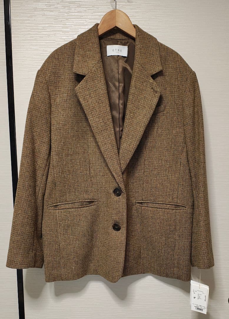 【なつこ様】etre tokyoチェックツィードテーラージャケットS