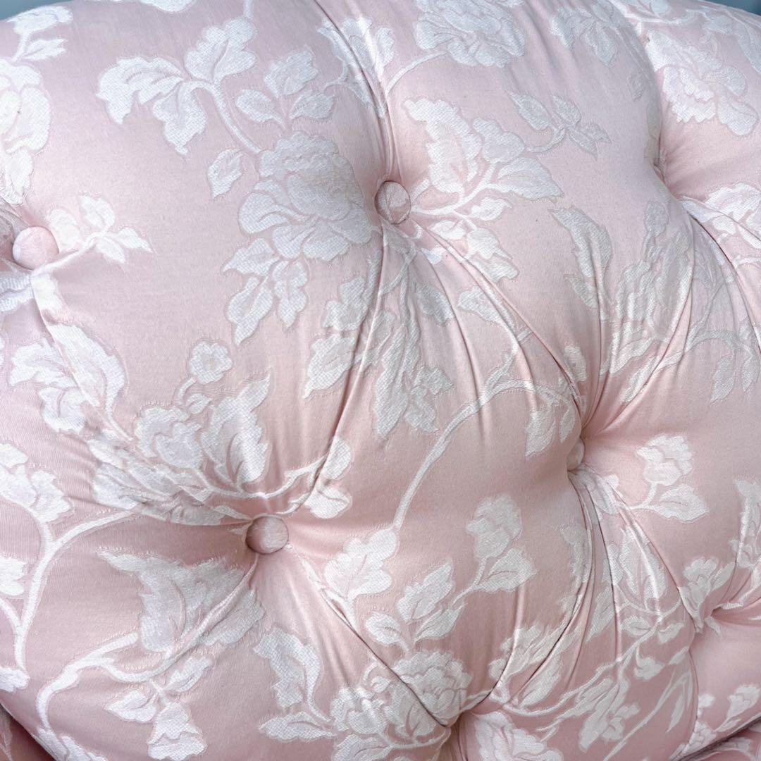 取付無料！ジェニファーテイラー 姫系パステルピンクロココ調花柄2人掛けソファ✨