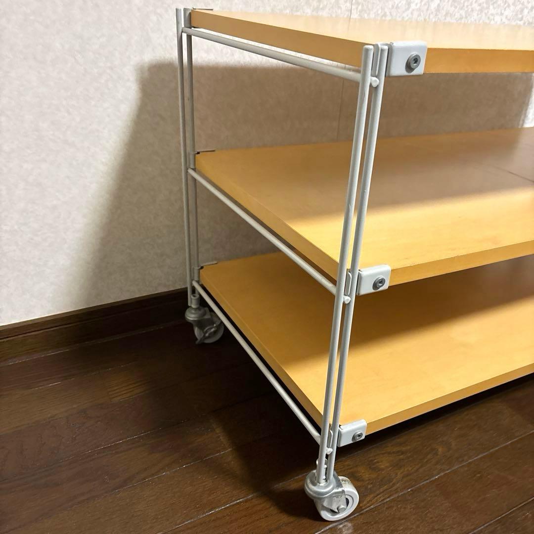 【良品】無印良品 スチールユニットシェルフ 木製 ３段