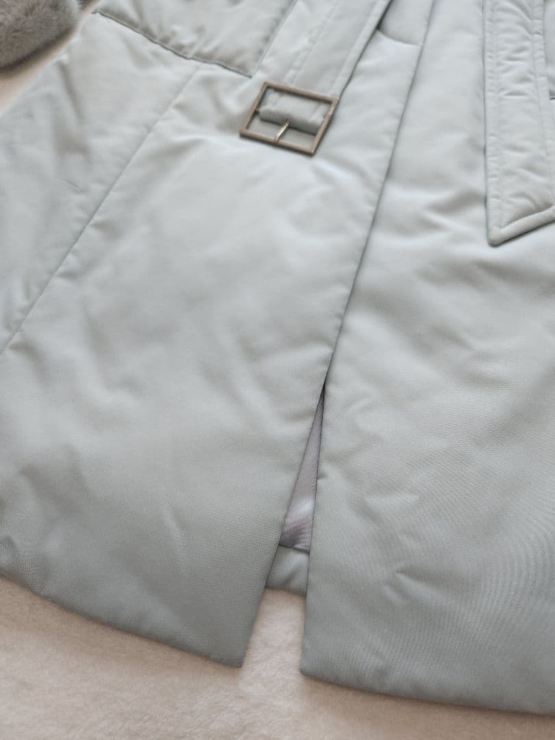 Harrods 美品 英国高級コート ミンクファー着脱可能 中綿 淡いブルー