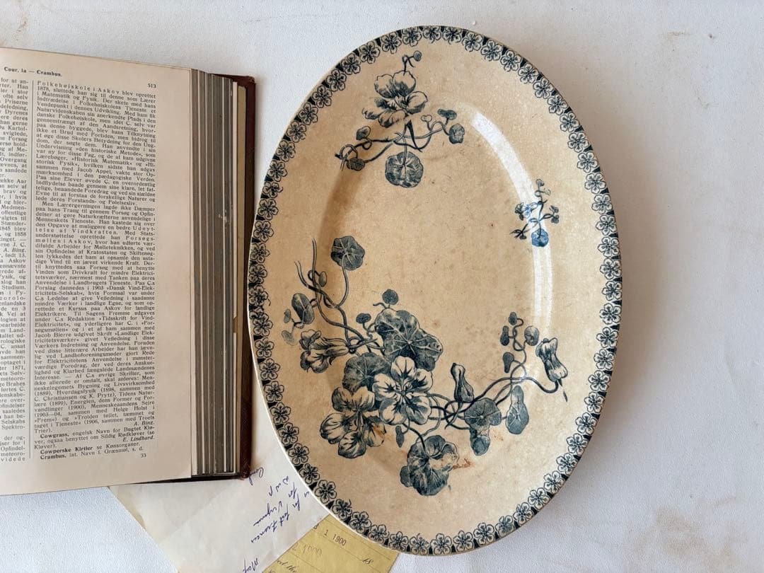 gien CAPUCHINES オーバル皿　古手　フランスアンティーク皿　ジアン