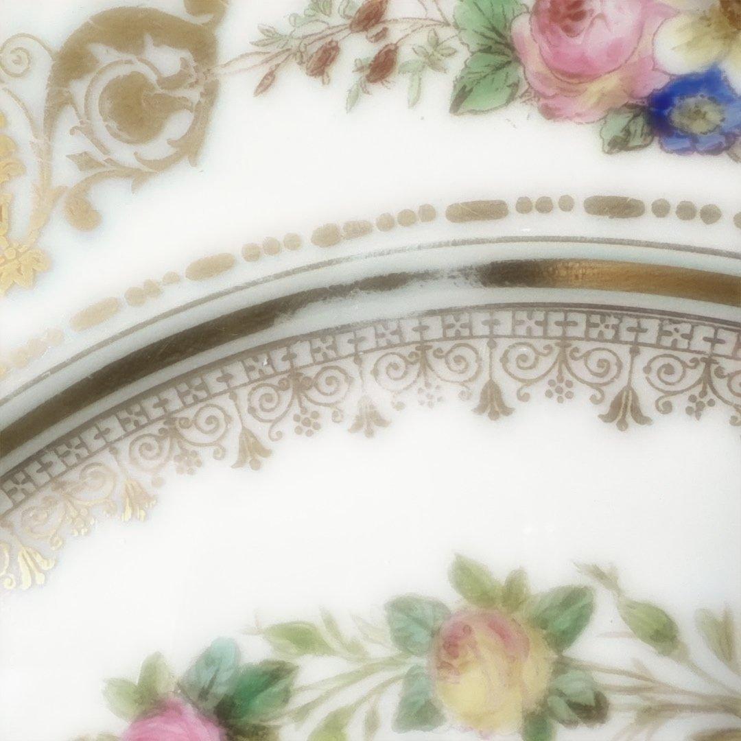 セーブル　SEVRES 金彩花柄プレート　24.8cm