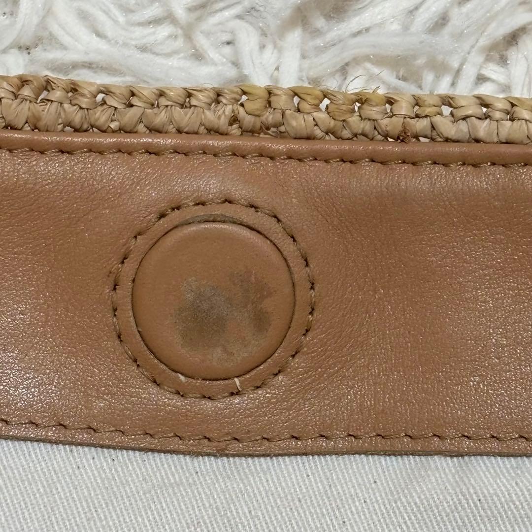 ヘレンカミンスキー かご トートバッグ ラフィア100% 裏地あり 持ち手レザー