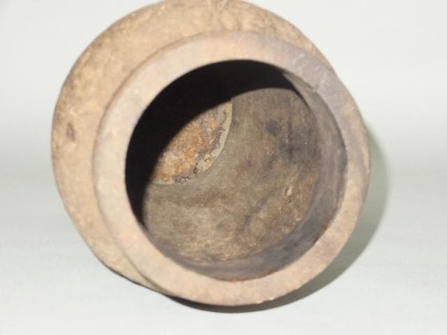 時代古鉄 華道具 在銘 花器 壺『荒膚地浮彫雲龍雷文　壱対』1128O