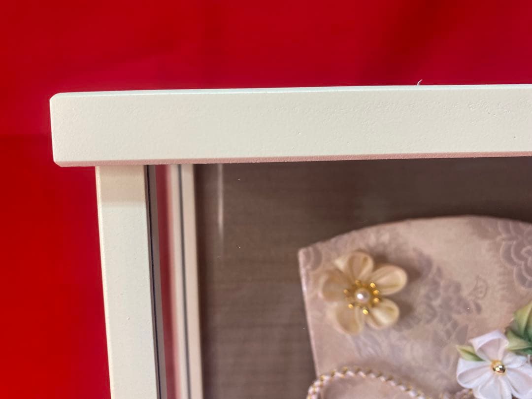 東京久月　つまみ細工額入　羽子板・壁掛け・間口約２４×奥行約１１×高さ約３３㎝