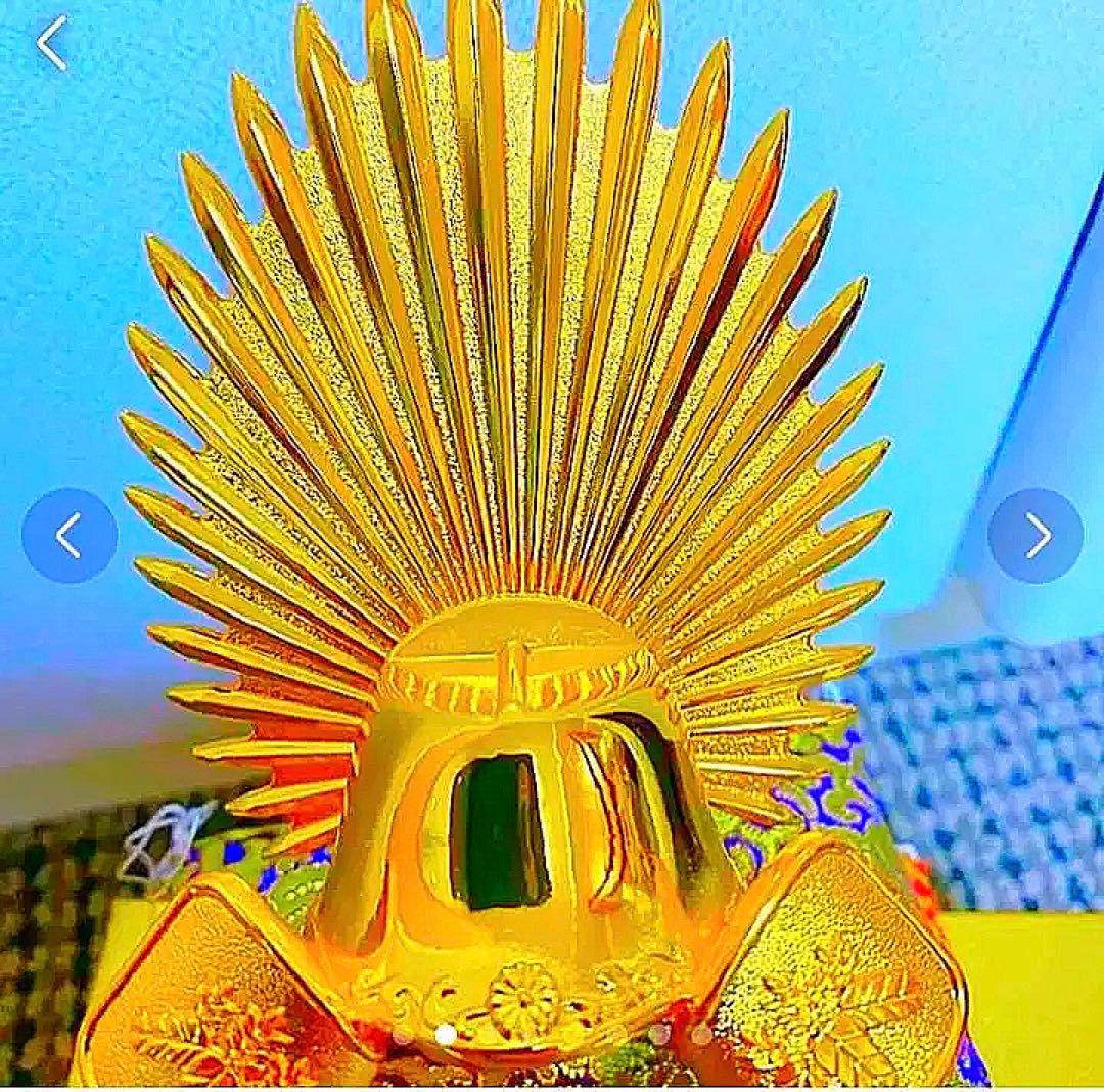 金運爆上げ　金運呼ぶ！天下統一！特別祈祷　鍍金製　豊臣秀吉兜