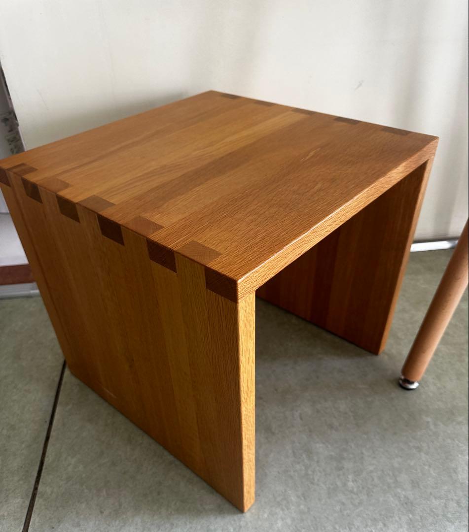 廃盤品 希少 無印良品 天然木 オーク材スツール ベンチ コの字 テーブルにも