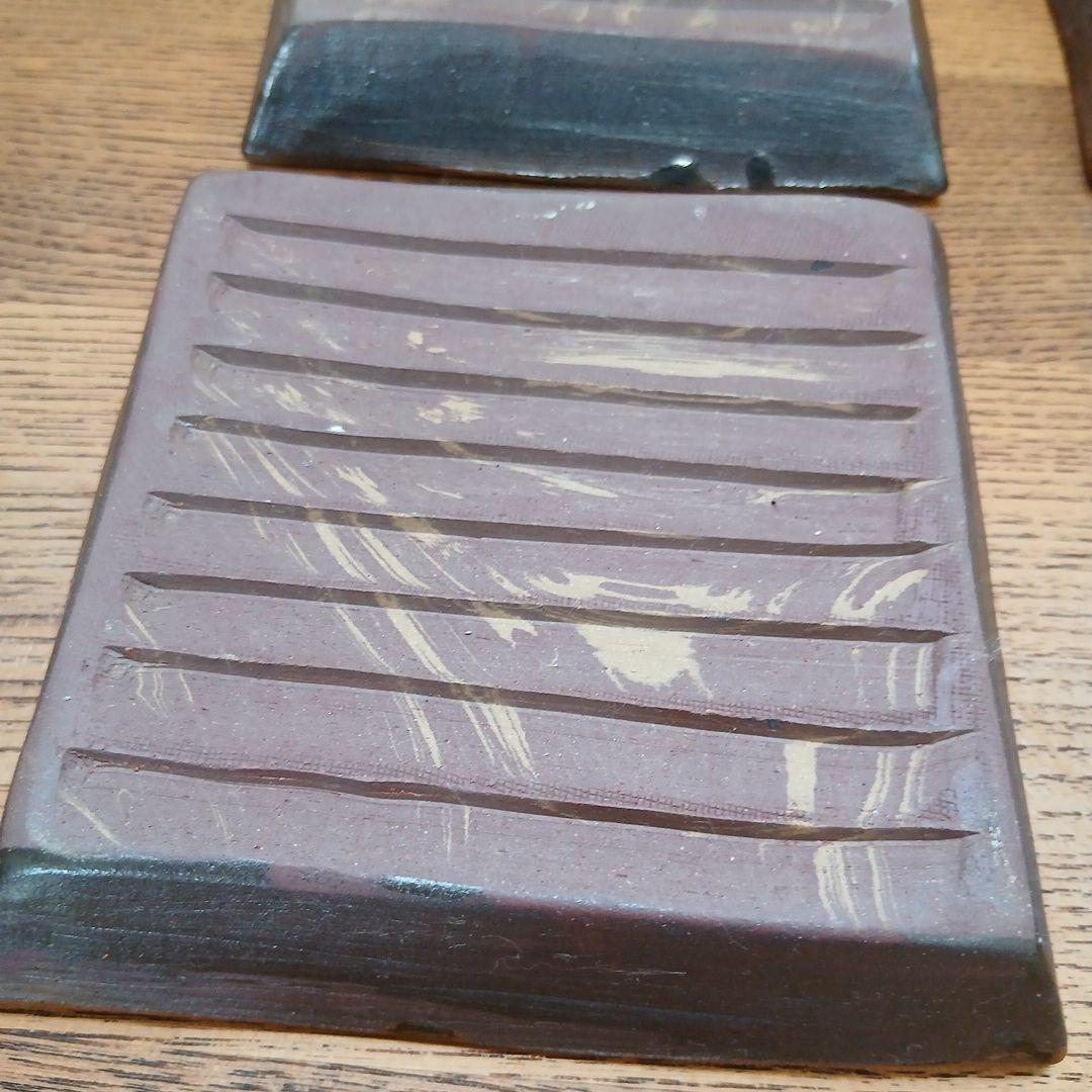 民芸 角皿 ５枚 海老 エビ 民藝 レトロ 銘々皿 お皿 焼き物