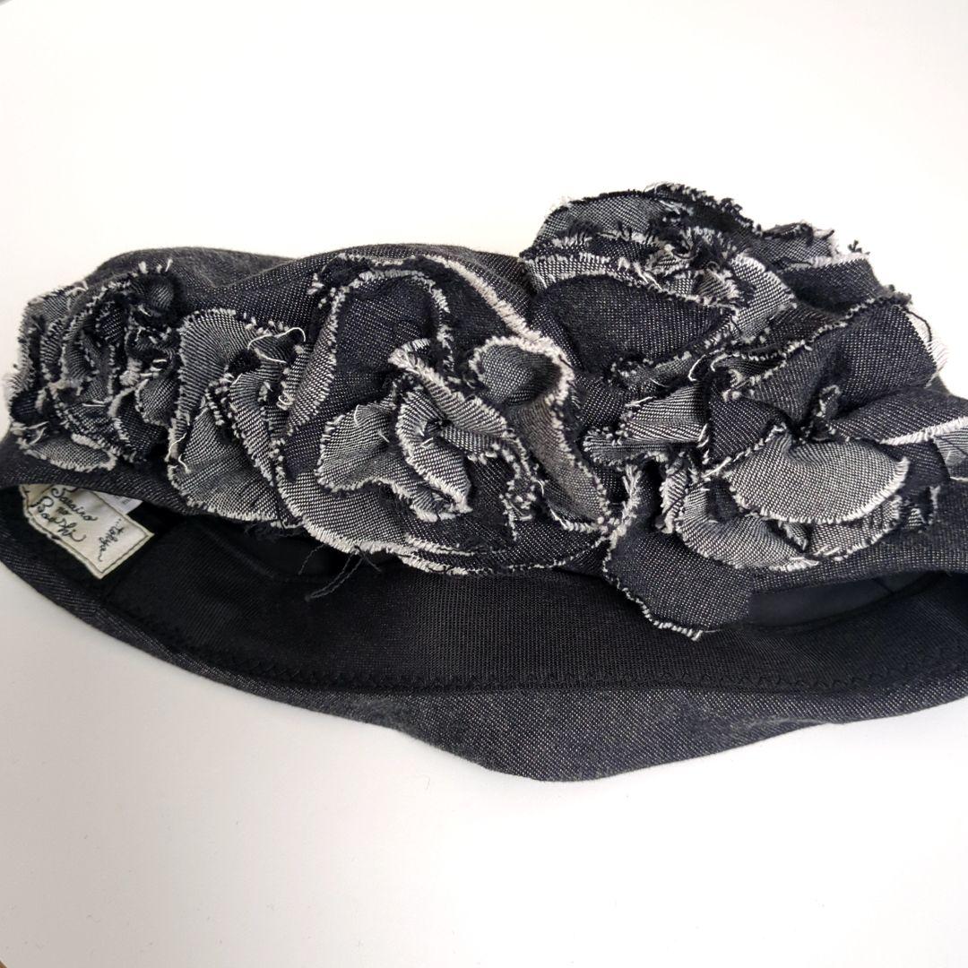 【新品未使用】共花ベレー black バライロノボウシ 花飾り