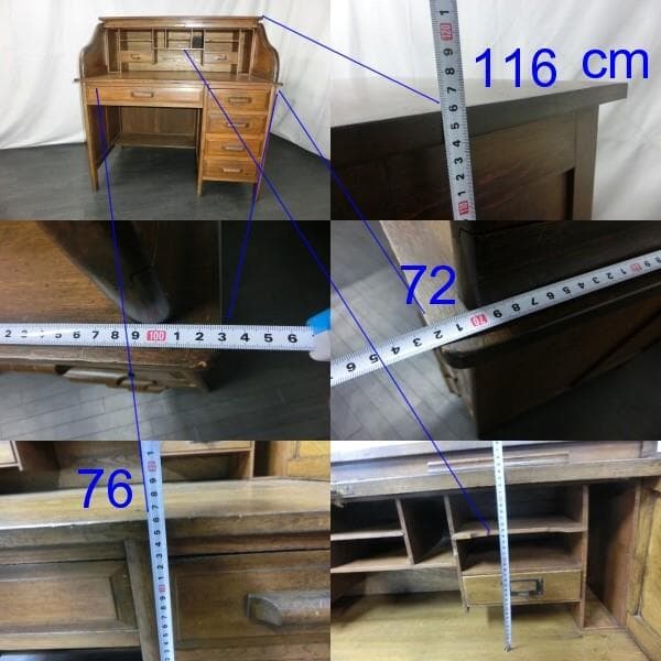 アンティーク机 文机 店舗 レトロ 蛇腹 骨董 カフェ 店舗什器 天然生活