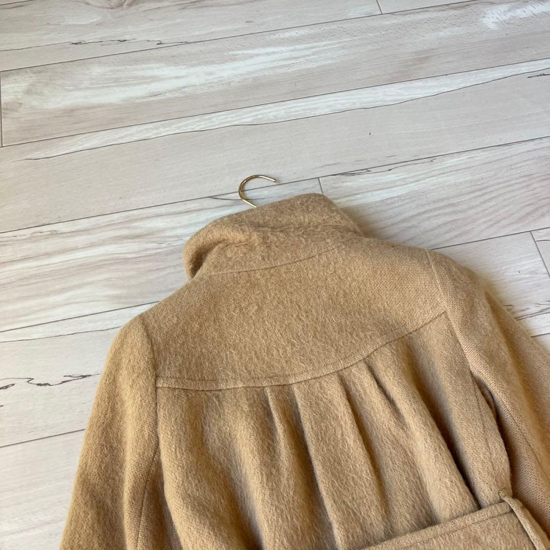 バーバリーブルーレーベル　ベルテッドコート　アルパカ　メガチェック　ノバチェック