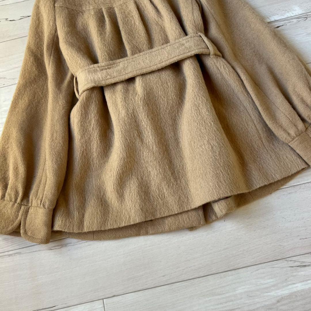 バーバリーブルーレーベル　ベルテッドコート　アルパカ　メガチェック　ノバチェック