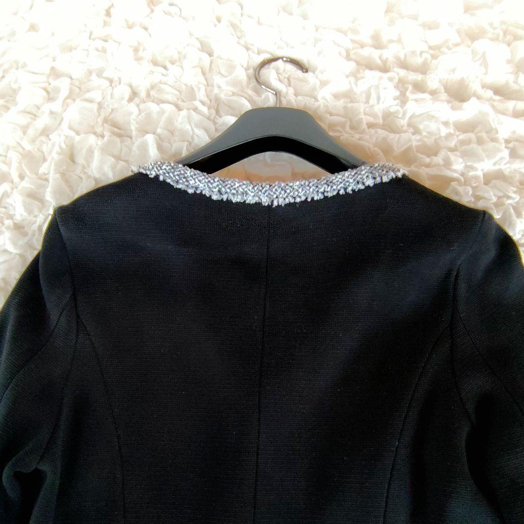 美品　Rene　ノーカラージャケット　ニット　フリンジ　日本製　ポケット