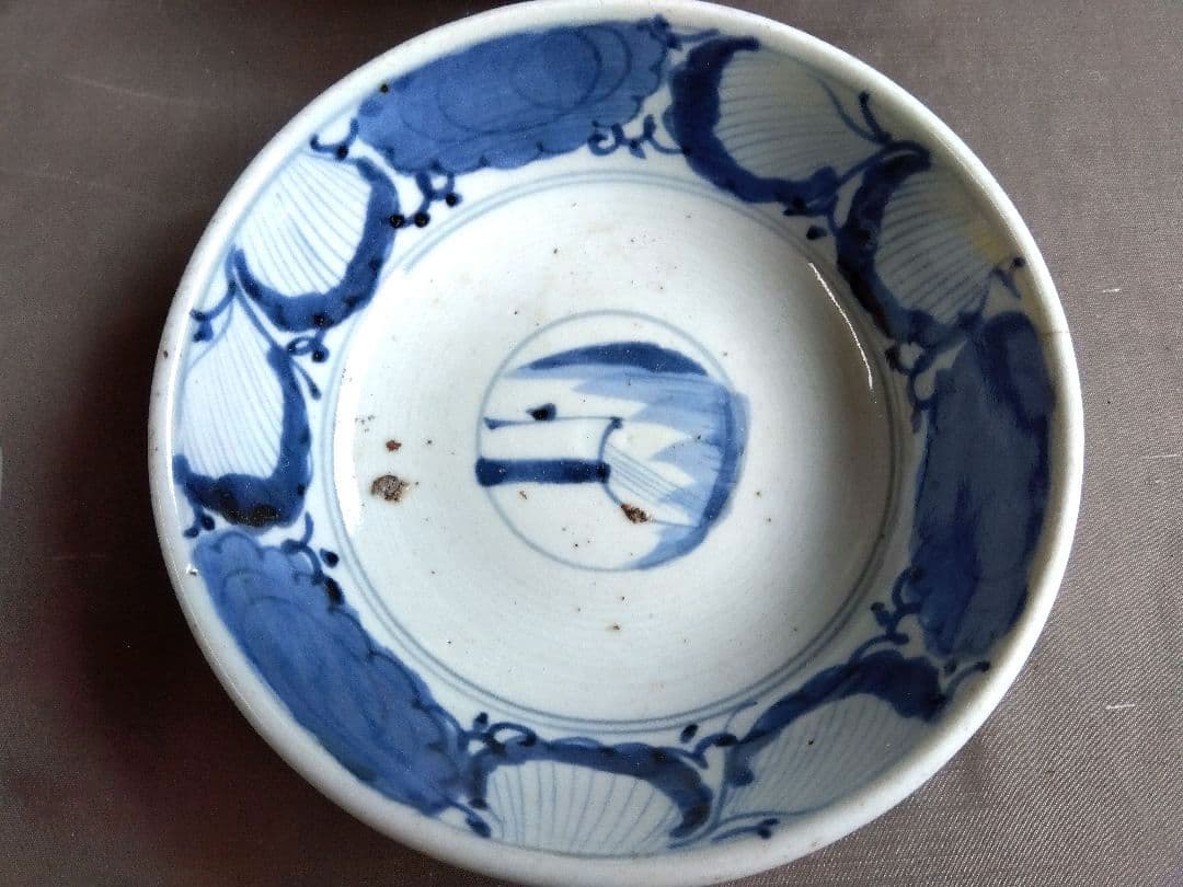 骨董　染付皿　中皿