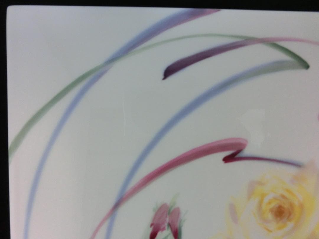 【マイセン】陶板画・黄色と紫の薔薇